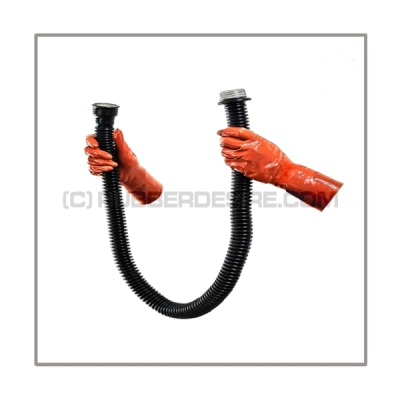 Gasmask-tube T100-D-MF highly flexible with length 100 cm = 40 inch and gasmask-connectorthreads male to female